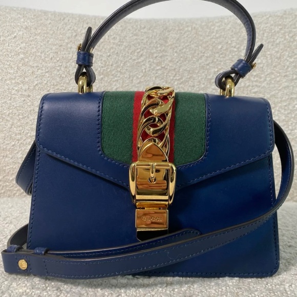Authentic Gucci Sylvie Navy Blue - Picture 14 of 16